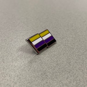 NonBinary Pride Pin Hard Enamel NonBinary Lapel Pin NonBinary Flag Pin image 2