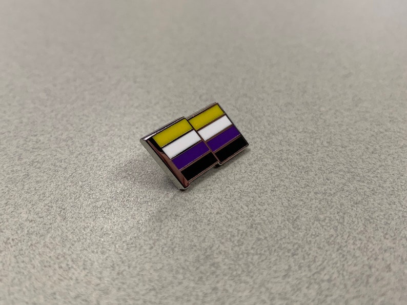 NonBinary Pride Pin Hard Enamel NonBinary Lapel Pin NonBinary Flag Pin image 2