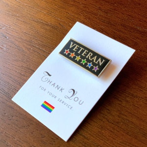 LGBT Veteran Pin Rainbow Veteran Pin Hard Enamel Pin LGBTQ Pride Pin image 4