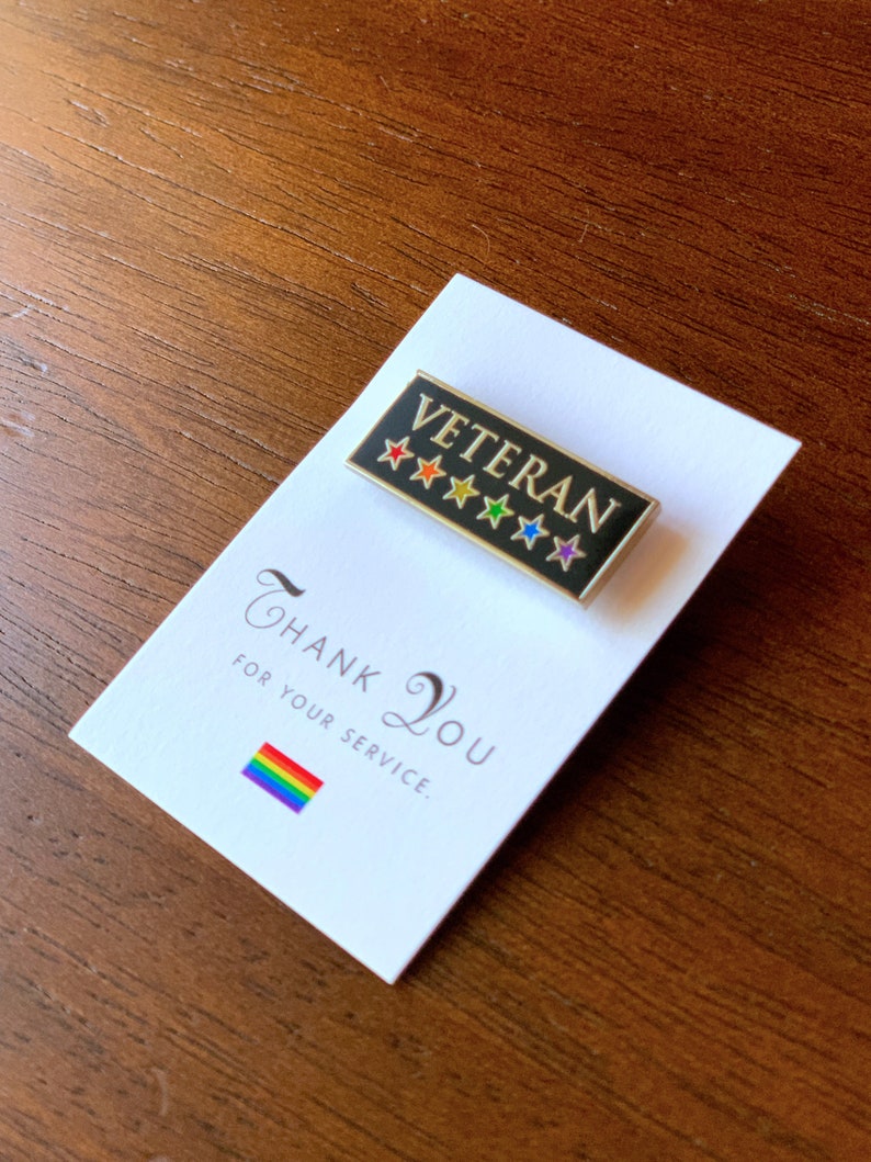 LGBT Veteran Pin Rainbow Veteran Pin Hard Enamel Pin LGBTQ Pride Pin image 4