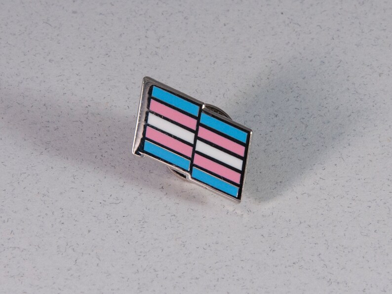 Trans Pride Pin Hard Enamel Trans Pride Lapel Pin Transgender Pride Flag Pin image 10