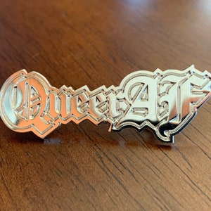 Queer AF Pin Silver image 1