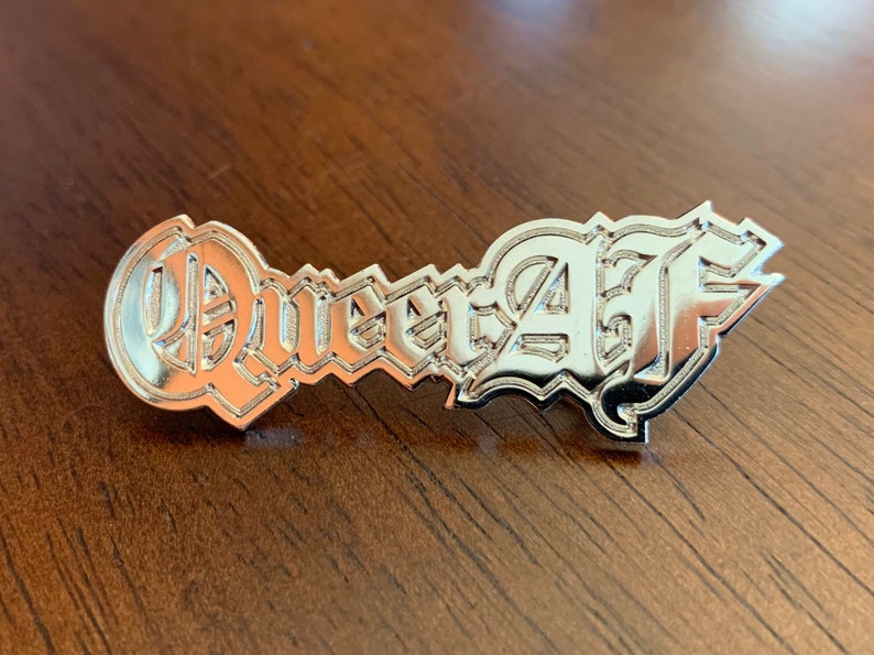 Queer AF Pin Silver image 1