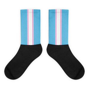 Trans Pride Socks Racing Stripe Edition Transgender Pride Flag image 3