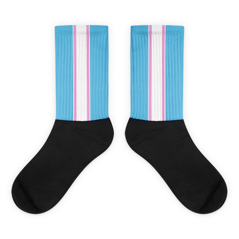 Trans Pride Socks Racing Stripe Edition Transgender Pride Flag image 3