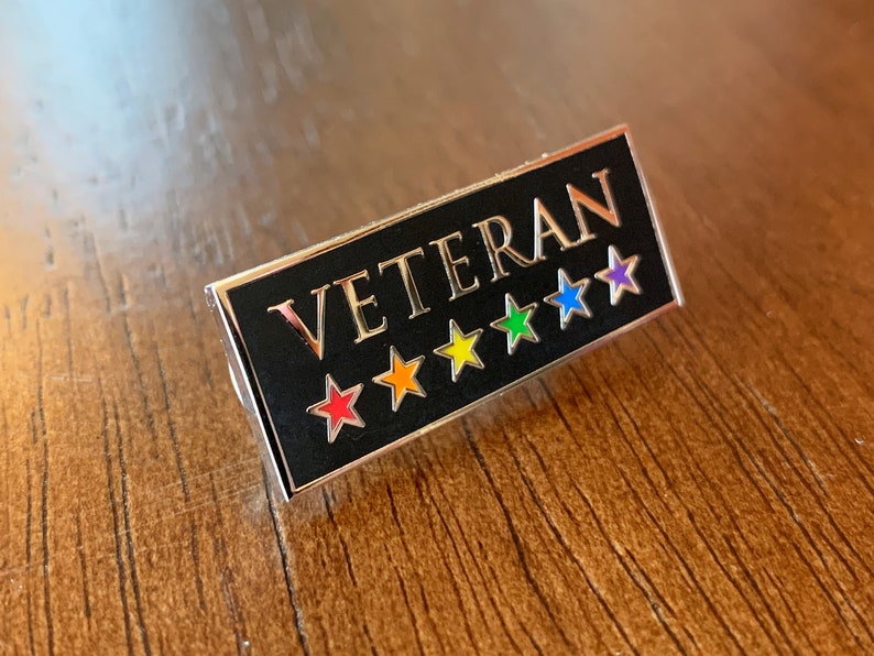 LGBT Veteran Pin Rainbow Veteran Pin Hard Enamel Pin LGBTQ Pride Pin image 2