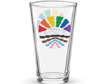 Rainbow Mountain Pint Glass - The Mountain is Out!