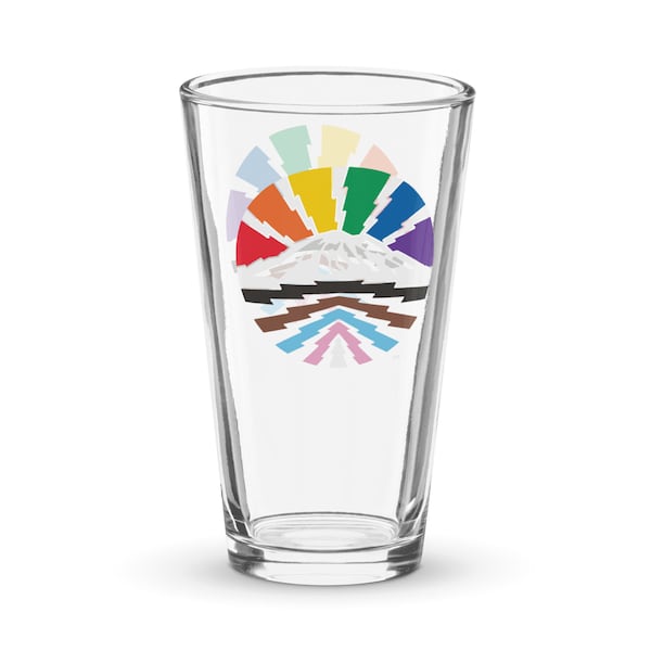 Rainbow Mountain Pint Glass - The Mountain is Out!