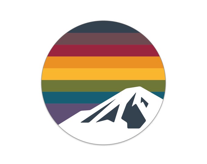 Rainbow Mountain Vinyl Sticker - Mount Rainier Vinyl Sticker