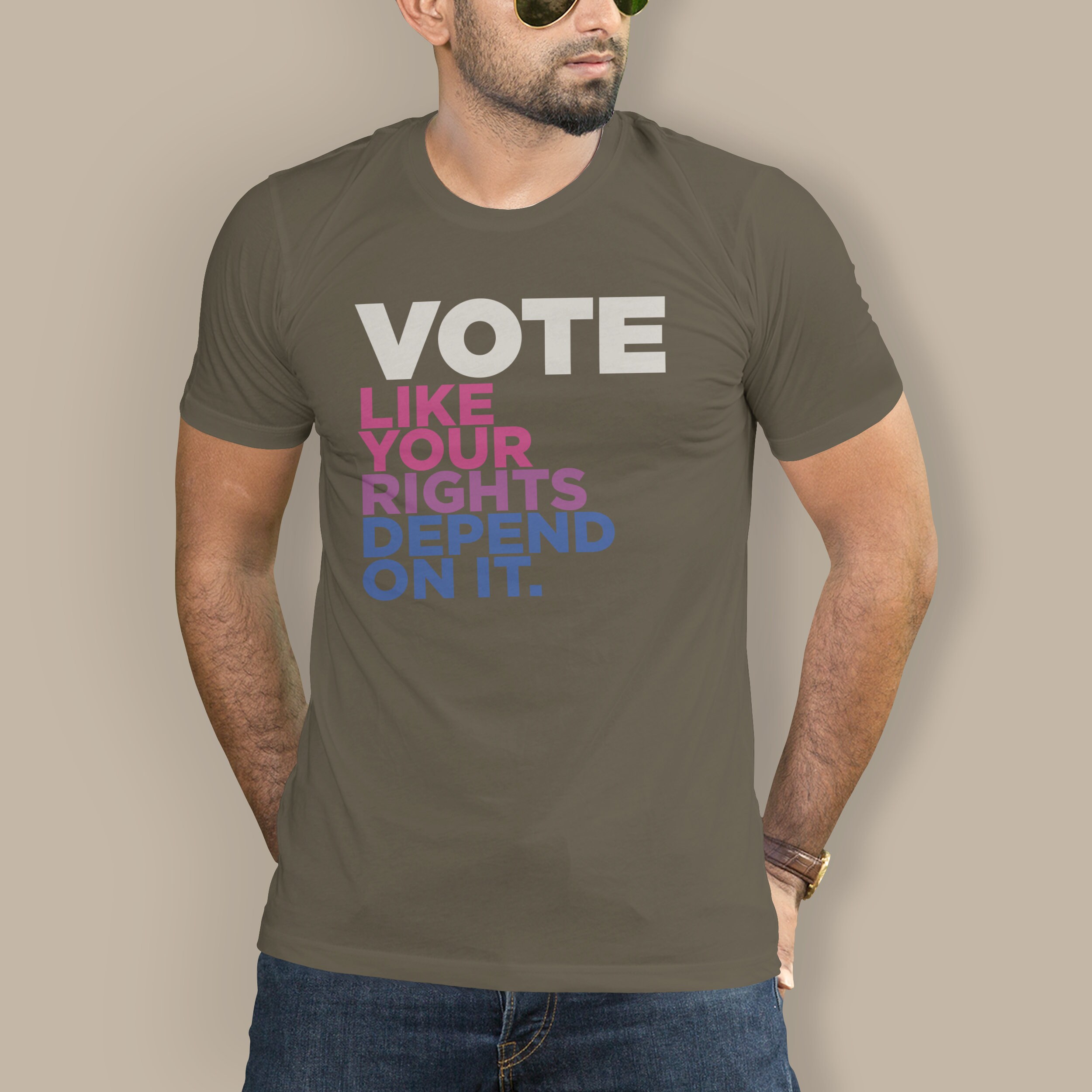 Bi Pride Vote Shirt (multiple colors available) - Unisex Crew Neck T ...