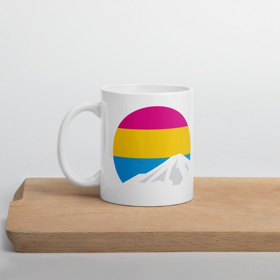 Pansexual Mountain Mug - Pansexual Pride Flag Mug - Pan Pride Flag Mug