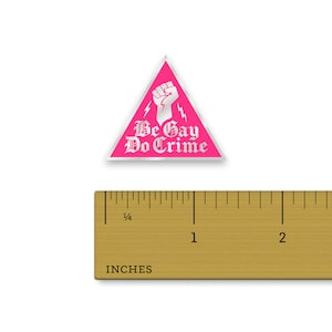 Be Gay Do Crime Pin Pink Triangle Pin Hard Enamel Pin image 8