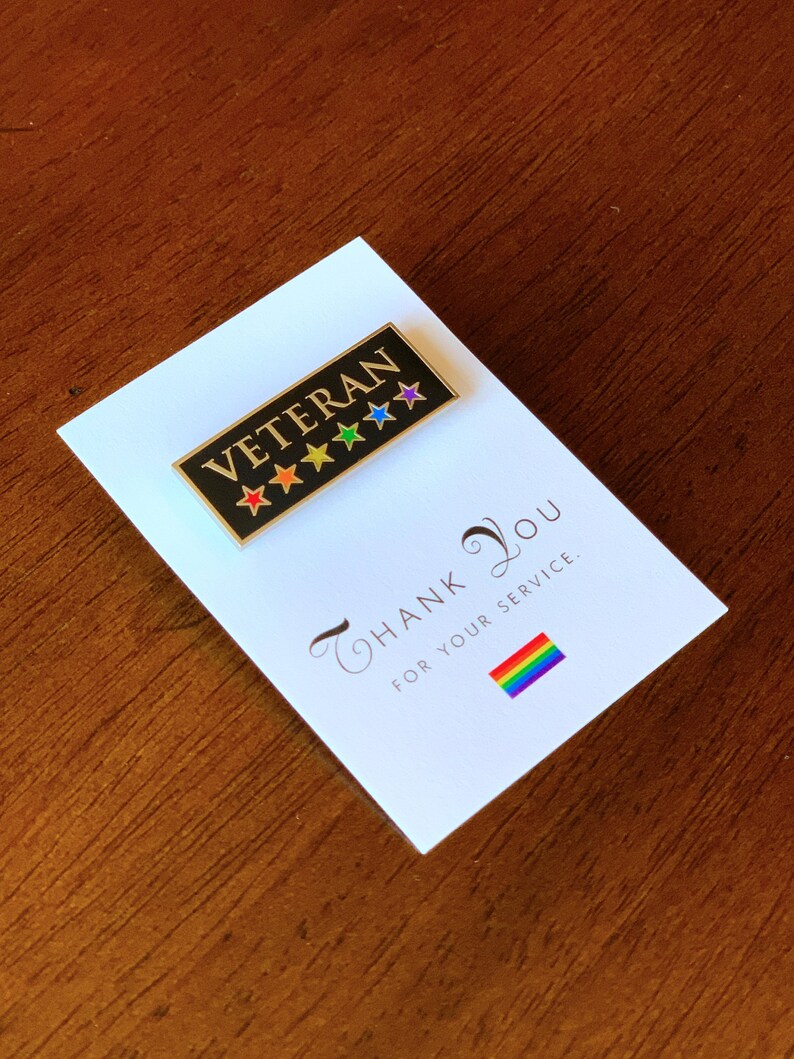 LGBT Veteran Pin Rainbow Veteran Pin Hard Enamel Pin LGBTQ Pride Pin image 5