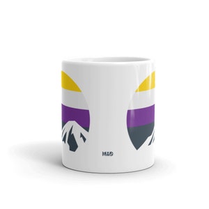 Nonbinary Mountain Mug Nonbinary Pride Flag Mug image 3