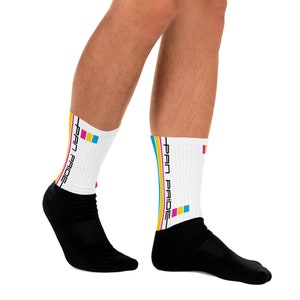 Pan Pride Socks Racing Stripe Edition Pansexual Pride Flag Socks image 5