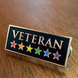 LGBT Veteran Pin Rainbow Veteran Pin Hard Enamel Pin LGBTQ Pride Pin image 1