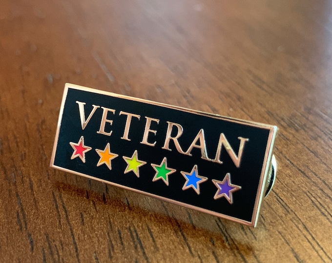 LGBT Veteran Pin -- Rainbow Veteran Pin -- Hard Enamel Pin -- LGBTQ Pride Pin