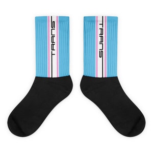 Trans Pride Socks Racing Stripe Edition Transgender Pride Flag image 3