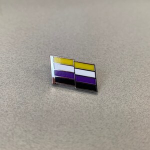 NonBinary Pride Pin Hard Enamel NonBinary Lapel Pin NonBinary Flag Pin image 3