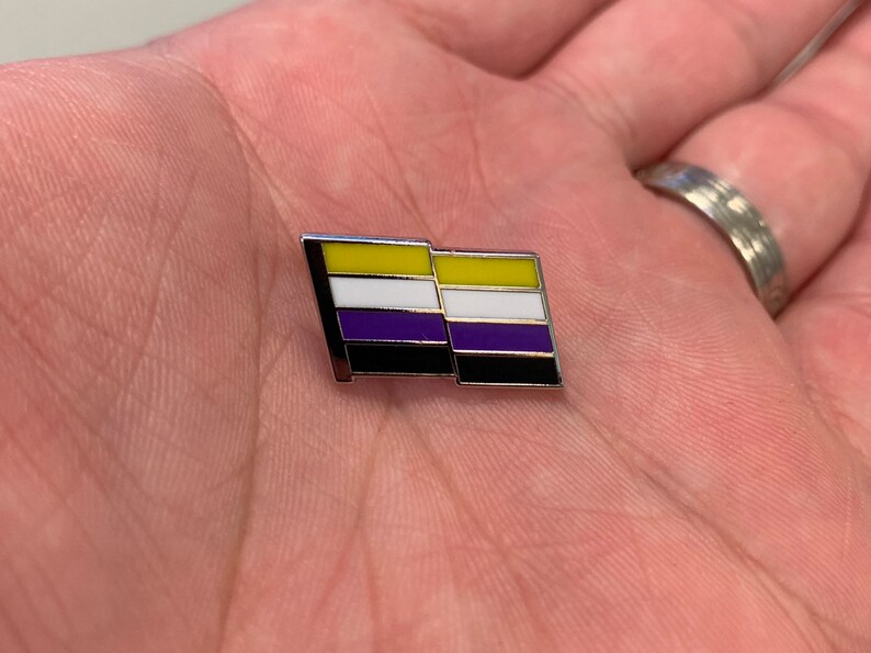 NonBinary Pride Pin Hard Enamel NonBinary Lapel Pin NonBinary Flag Pin image 5