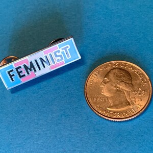 Feminist Trans Flag Pin Hard Enamel Pin Transgender Pride Pin Pink, Blue, White, pin image 10