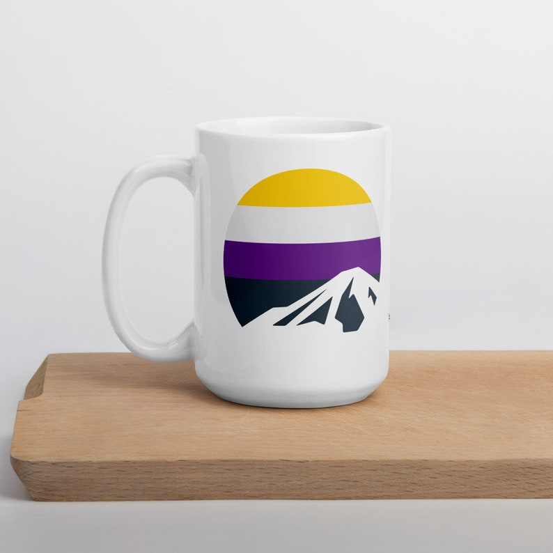 Nonbinary Mountain Mug Nonbinary Pride Flag Mug image 6