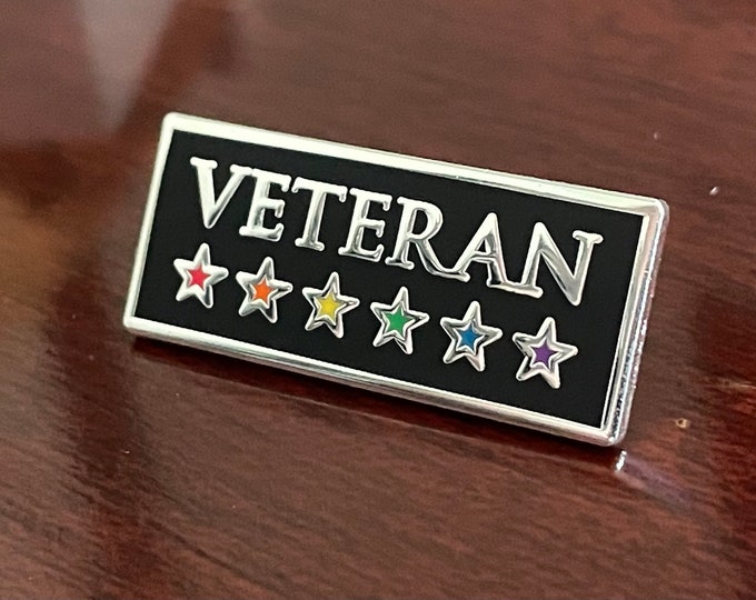 LGBT Veteran Pin -- Rainbow Veteran Pin -- Hard Enamel Pin -- LGBTQ Pride Pin