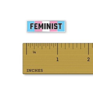 Feminist Trans Flag Pin Hard Enamel Pin Transgender Pride Pin Pink, Blue, White, pin image 9