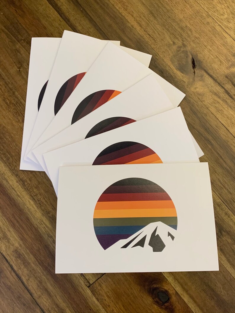 Set of 6 Rainbow Mountain Cards + Envelopes - Etsy