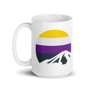 Nonbinary Mountain Mug Nonbinary Pride Flag Mug image 7