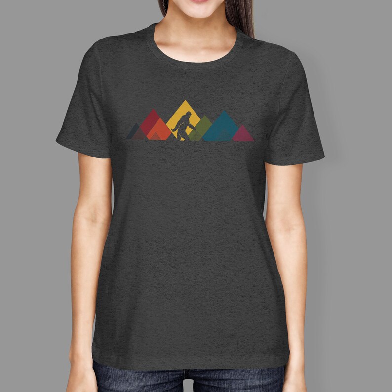 Women's Rainbow Sasquatch T-Shirt mutliple colors available Crew Neck T-shirt image 8