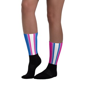 Bi Pride Socks Racing Stripe Edition Bisexual Pride Flag image 2