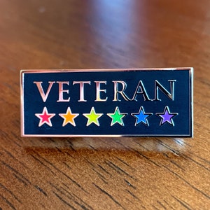 LGBT Veteran Pin Rainbow Veteran Pin Hard Enamel Pin LGBTQ Pride Pin image 3