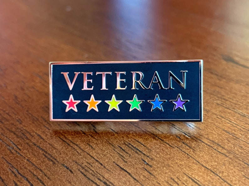 LGBT Veteran Pin Rainbow Veteran Pin Hard Enamel Pin LGBTQ Pride Pin image 3