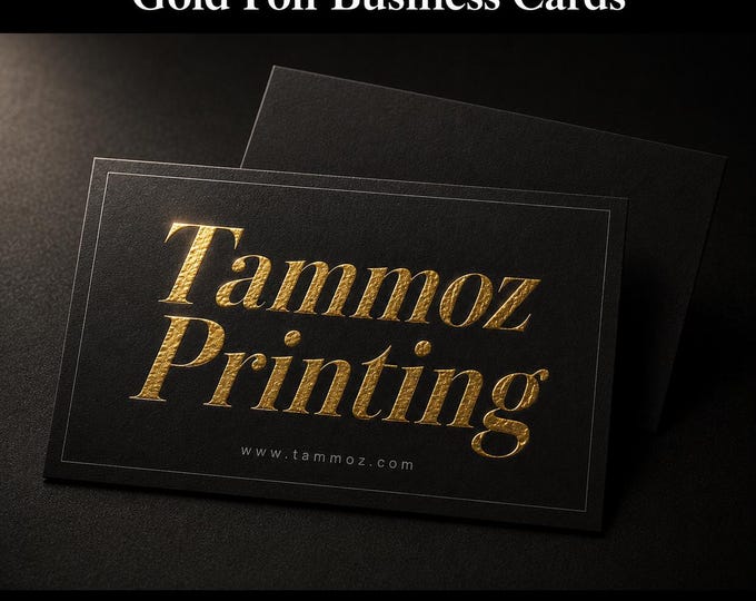 Custom Golden Foil Business Cards: Raised Foil Print, 2x3.5"