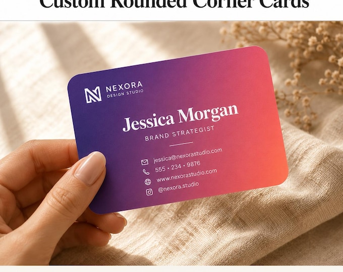 Custom Rounded Corner Business Cards | Glossy & Matte | Fast Turnaround | Full Color Printing