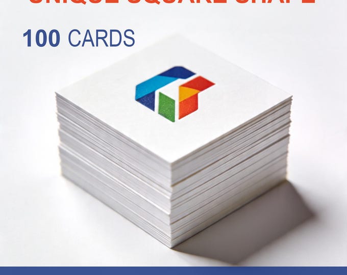 100 Custom Square Business Cards | Full Color Glossy & Matte | Fast 2-3 Day Turnaround | Professional Printing