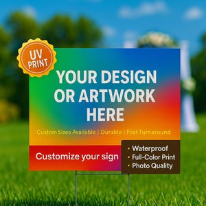 Custom Yard Sign – Full Color Printed Sign | 24x18 & 18x12 | Birthday, Graduation, Party, Business, Corrugated Plastic