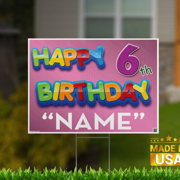 Happy Birthday Yard Sign With Stakes Etsy