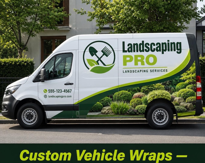 Landscaping Vehicle Wrap Custom, Lawn Care Vinyl Wrap Printed, Custom Vinyl Wrap with Logo, Garden Truck Wrap