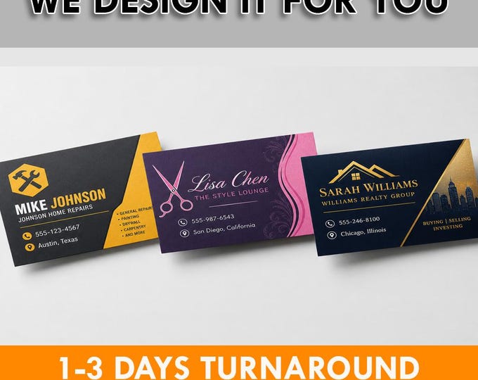 Custom Business Cards Printed, Professional Business Card Printing, Small Business Cards, Overnight Shipping Available