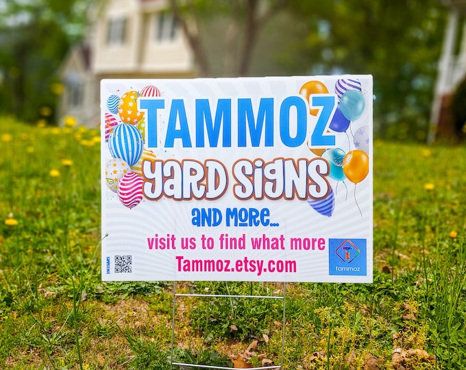 Custom Yard Sign with Stakes Included | 18x24 Full Color Weatherproof Coroplast | Graduation Birthday Real Estate Business Events