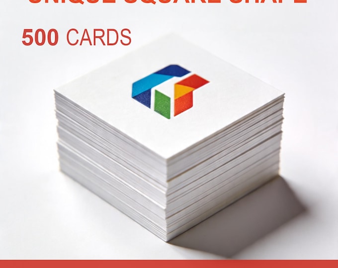 500 Custom Square Business Cards | Full Color Glossy & Matte | Fast 2-3 Day Turnaround | Professional Printing