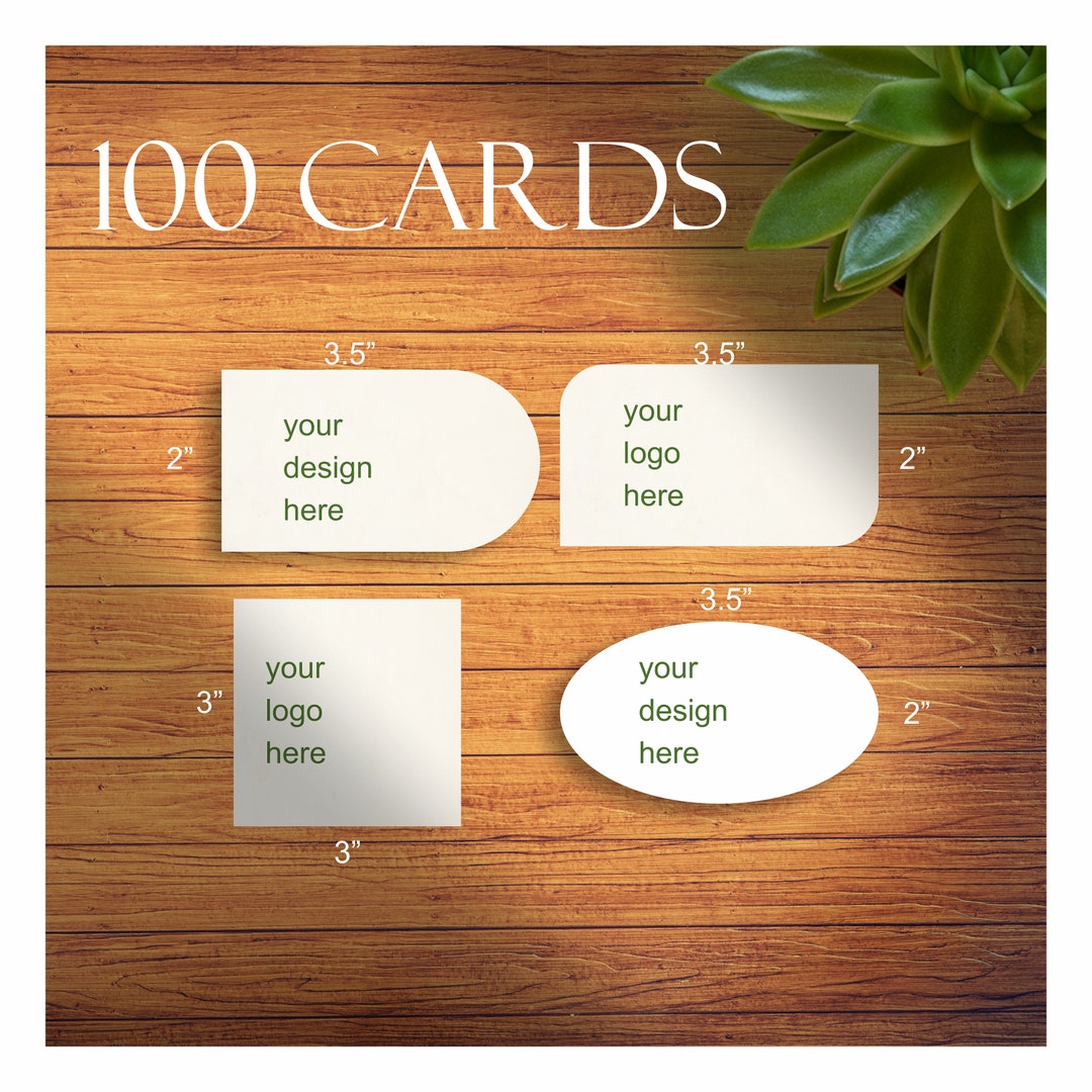 100 Business CARDS Special Shapes Oval Cards Square Cards Half Circle Cards Matte/glossy Finish