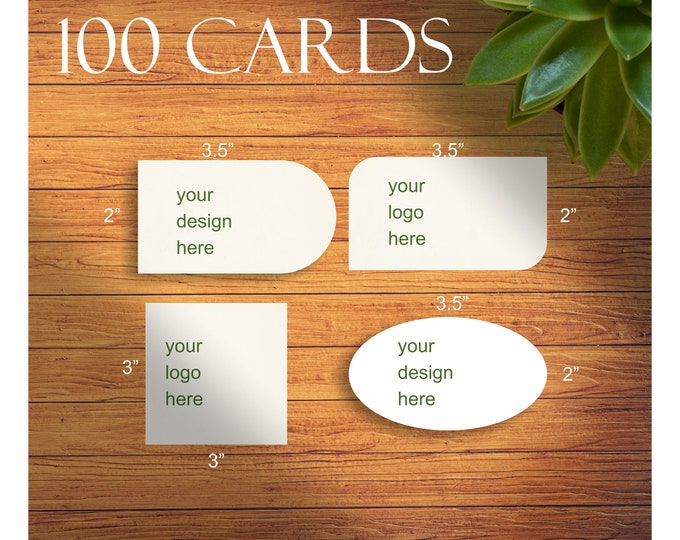 100 business CARDS Special shapes oval cards square cards half circle cards Matte/Glossy finish