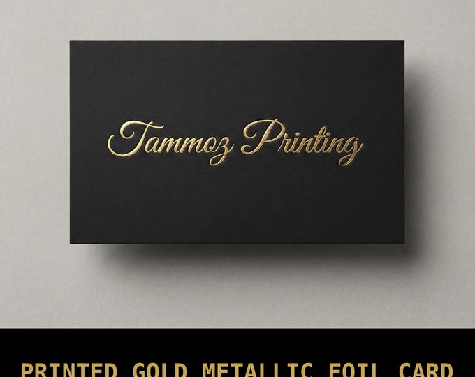 Custom Golden Foil Business Cards: Raised Foil Print, 2x3.5"