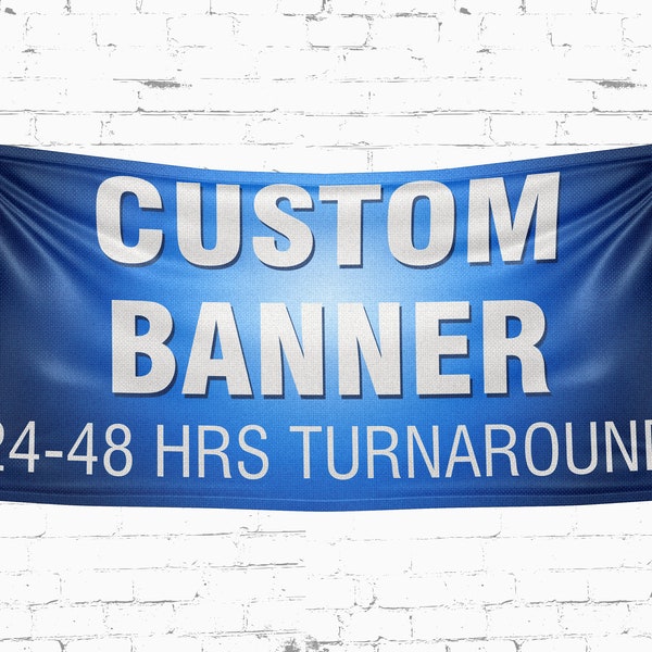 Vinyl Banner Customizable graduation party Full Color birthday party banner business multi sizes options 24-48 hrs production