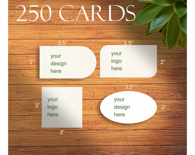 250 business CARDS Special shapes oval cards square cards half circle printed cards Matte/Glossy finish