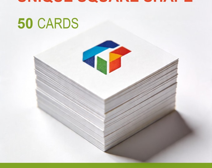 50 Custom Square Business Cards | Full Color Glossy & Matte | Fast 2-3 Day Turnaround | Professional Printing
