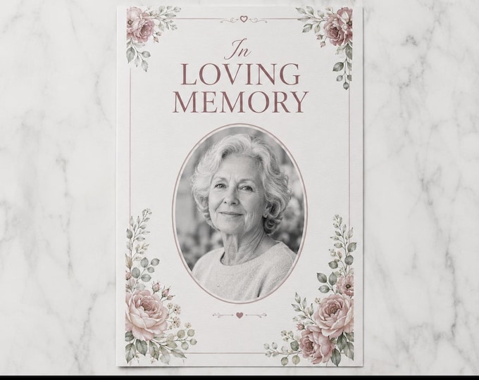Custom Funeral Flyer Printed and Shipped — Memorial Service Flyer Printing — Celebration of Life Flyer